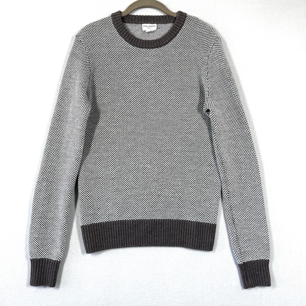 Spier‎ and Mackay Sweater Mens Small 100% Merino Wool Pullover Birdseye Brown